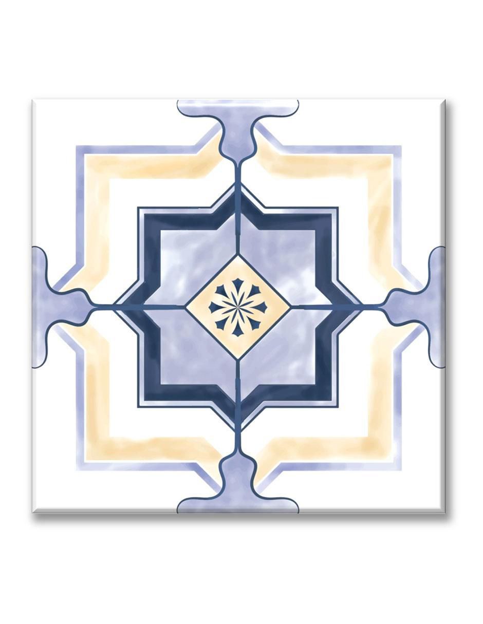 Cuadro decorativo Industria Grafica Ciento 23 Mosaico azul y dorado
