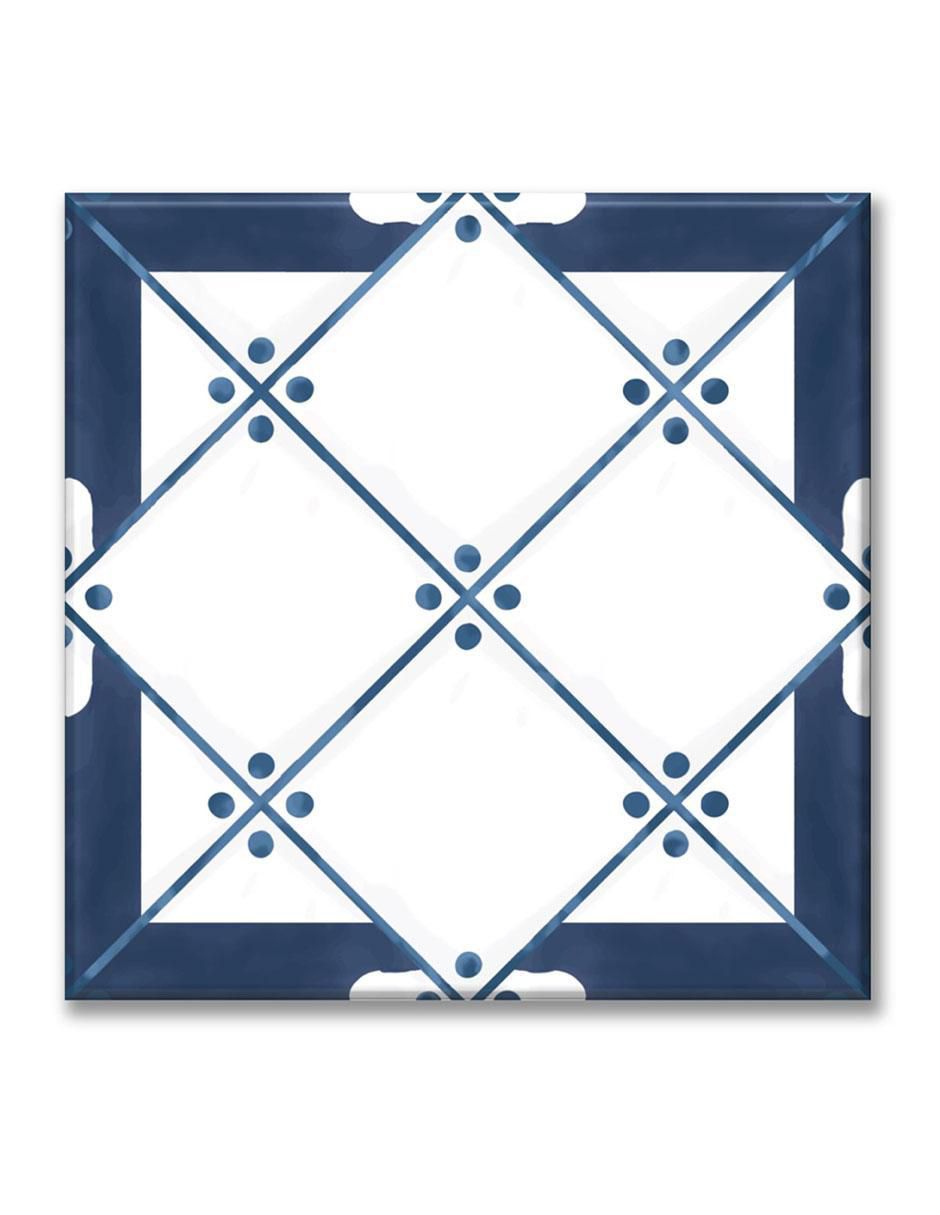 Cuadro decorativo Industria Grafica Ciento 23 Rombo azul y blanco