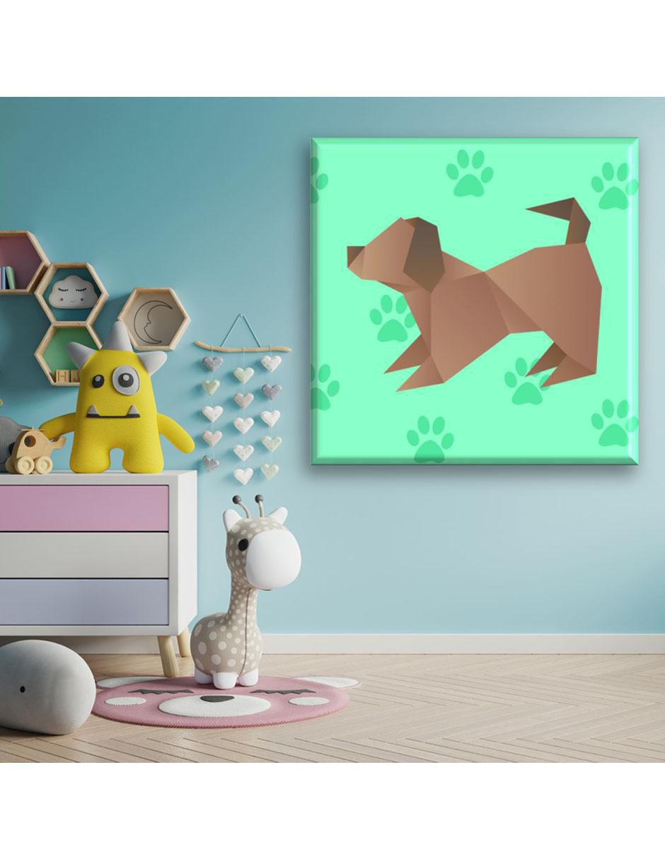 Cuadro decorativo Perro origami 5