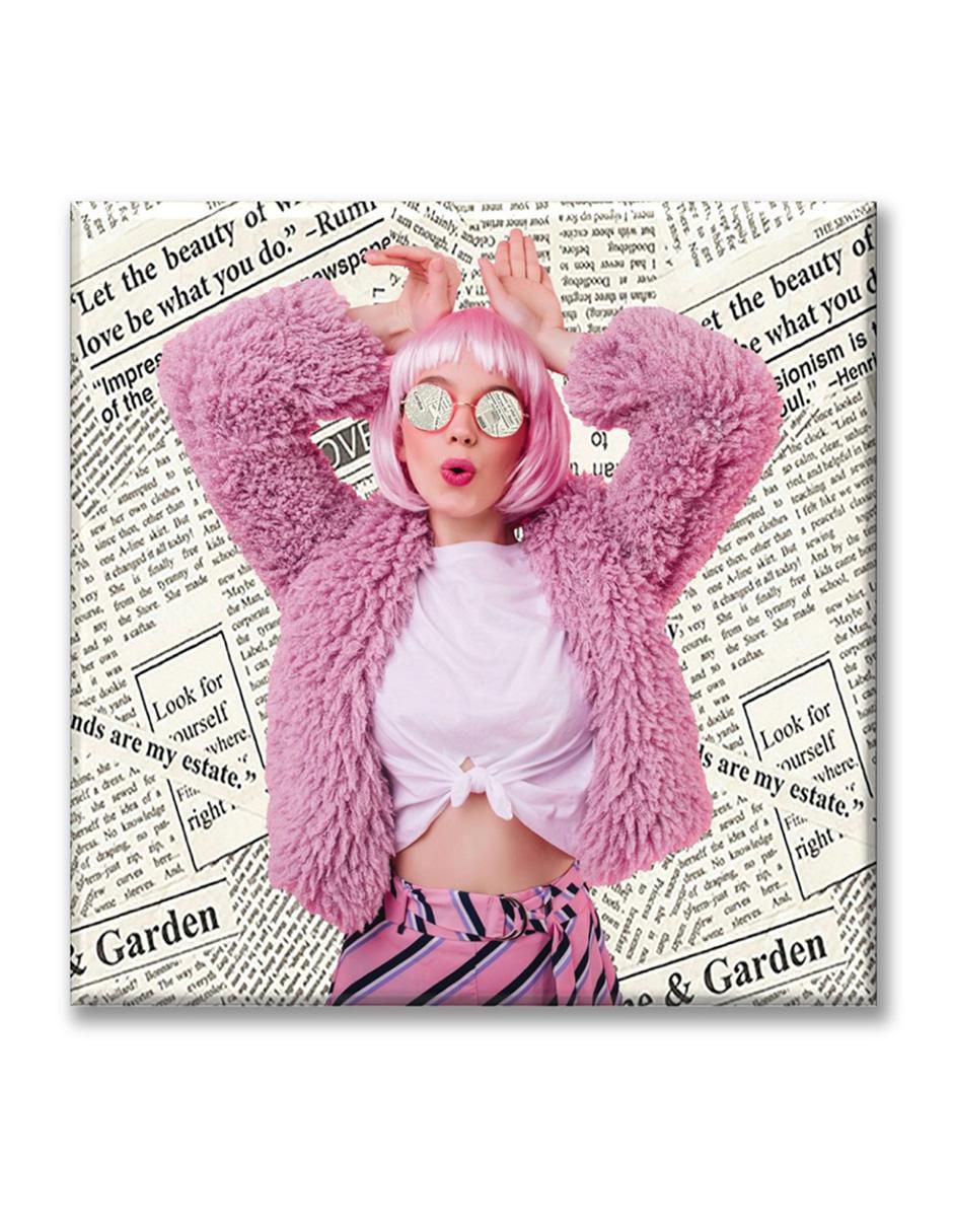 Cuadro decorativo Industria Grafica Ciento 23 Collage chica rosa