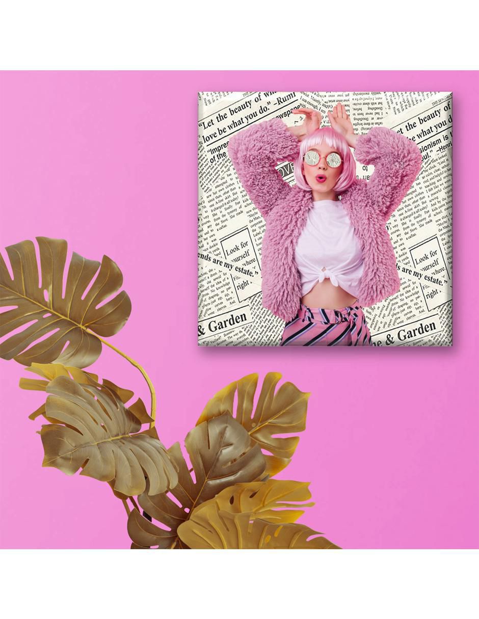 Cuadro decorativo Industria Grafica Ciento 23 Collage chica rosa