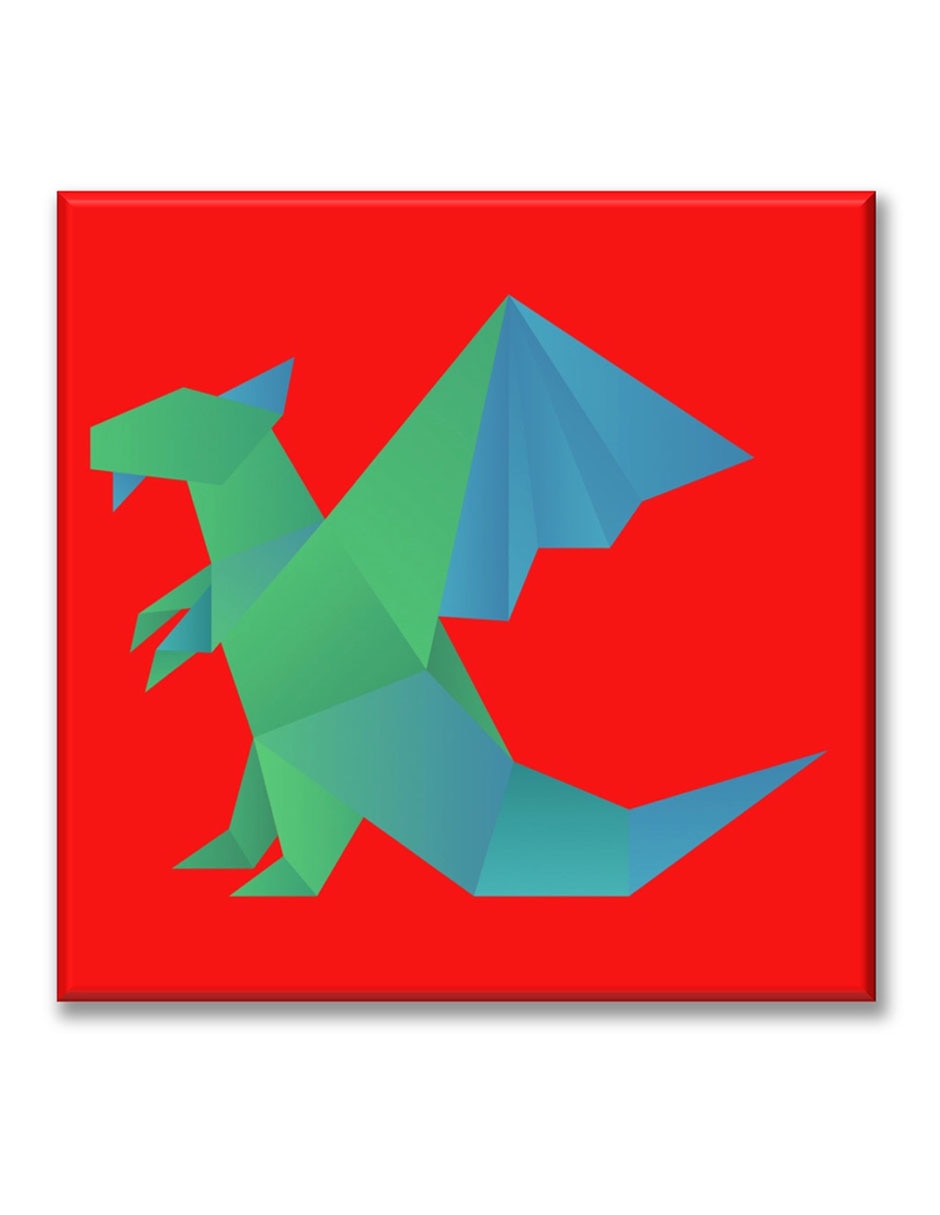Cuadro decorativo Dragón origami 1