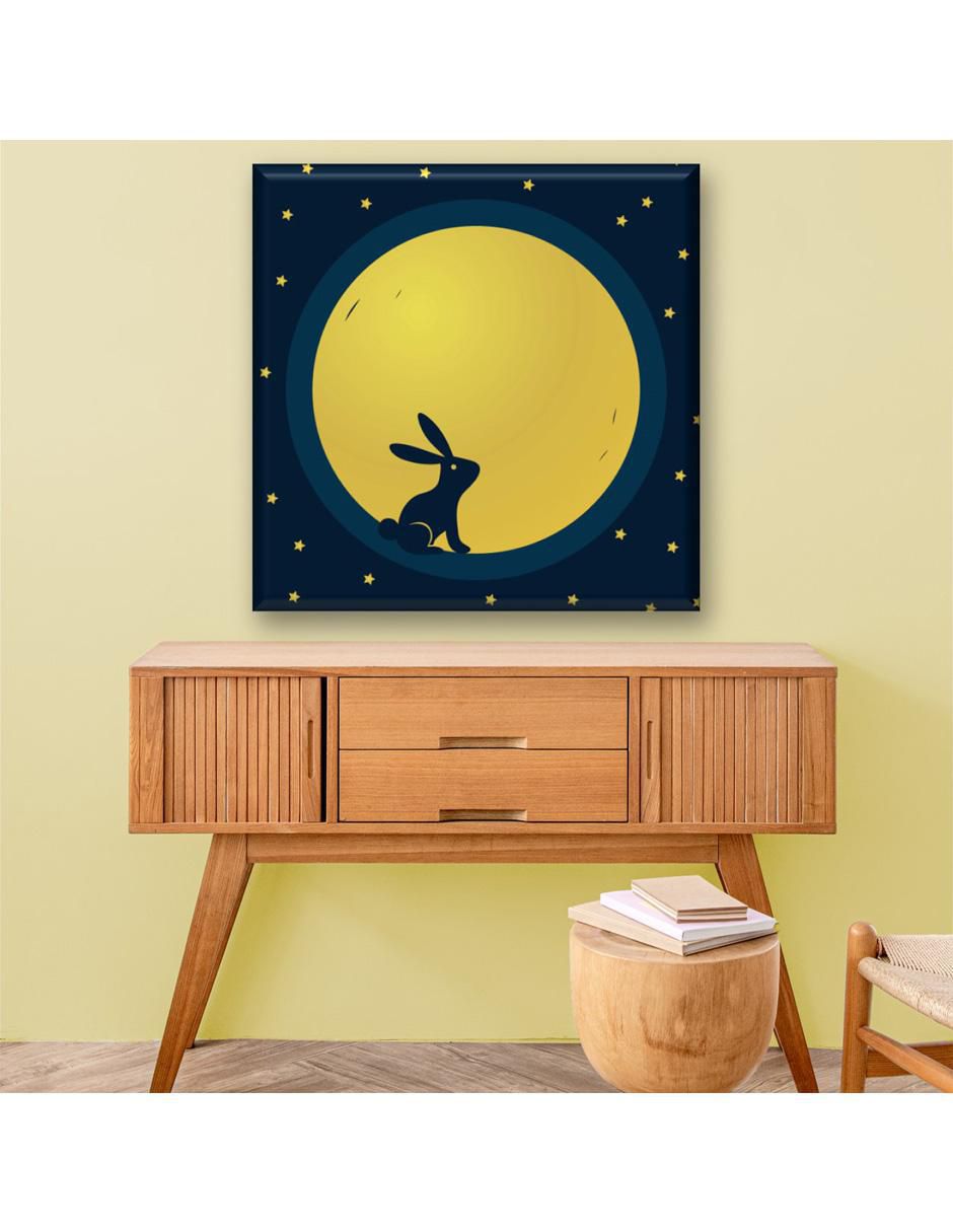 Cuadro decorativo Industria Grafica Ciento 23 Conejo en la luna