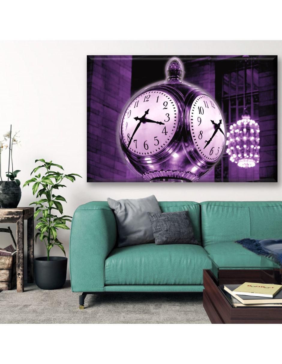 Cuadro decorativo Reloj morado 5