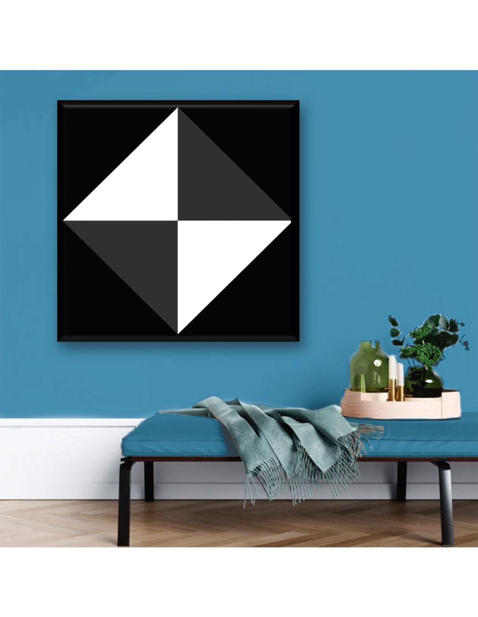 Cuadro decorativo Industria Grafica Ciento 23 Rombo blanco y negro