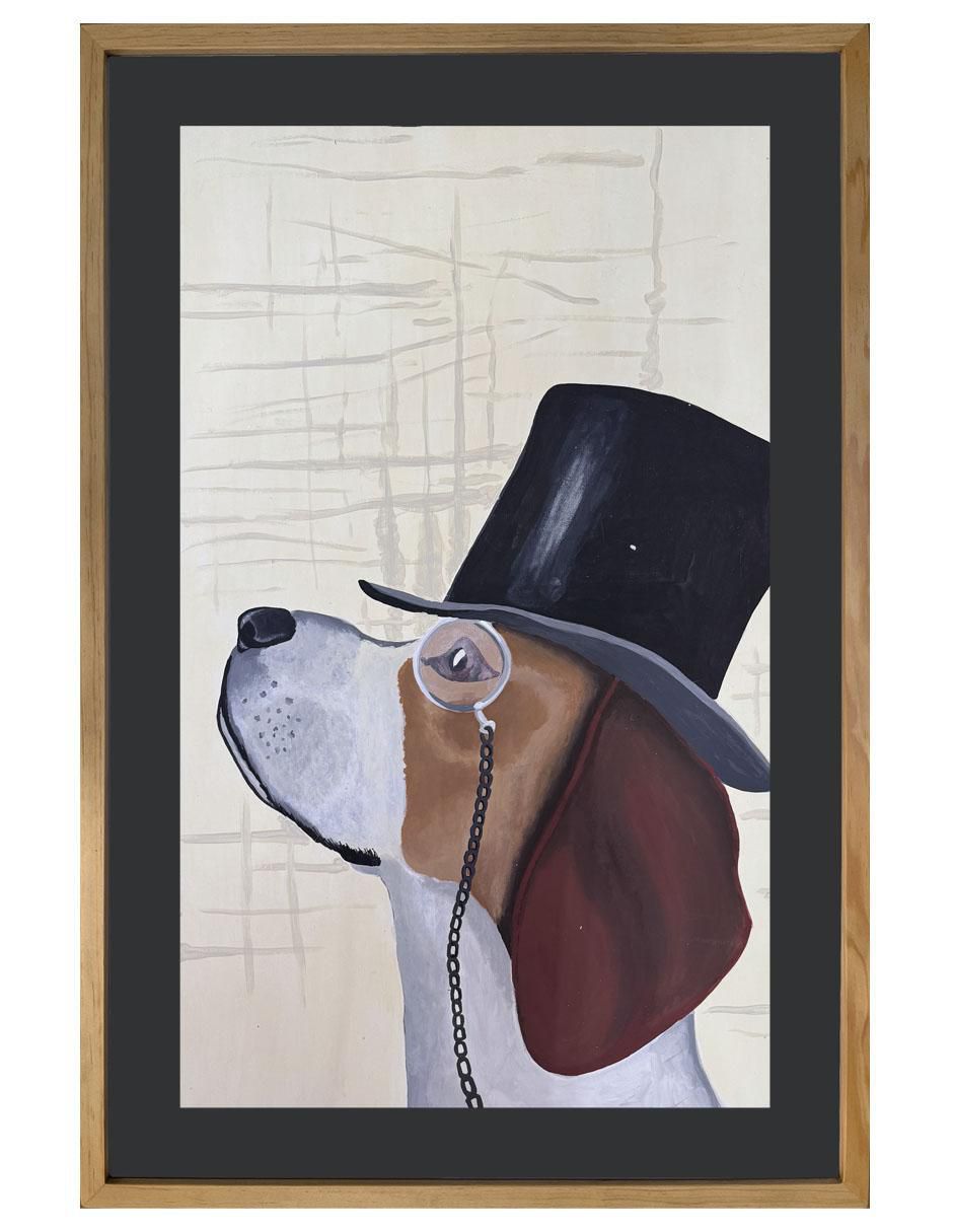 Pintura Intellectual Dog técnica acrílico Perros
