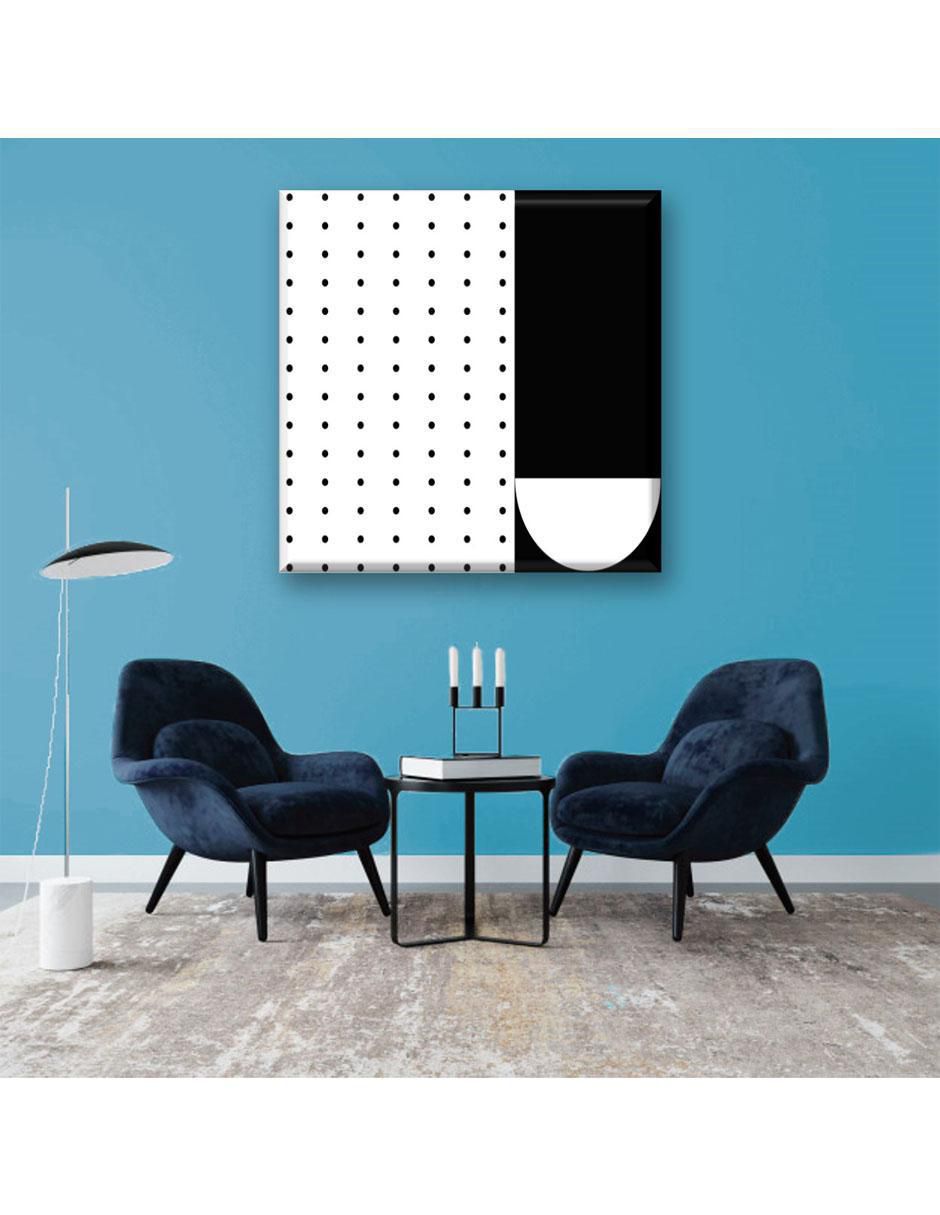 Cuadro decorativo Industria Grafica Ciento 23 Puntos blanco y negro