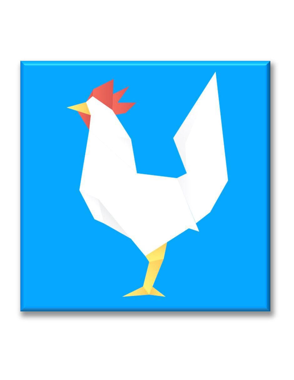 Cuadro decorativo Gallo origami 1