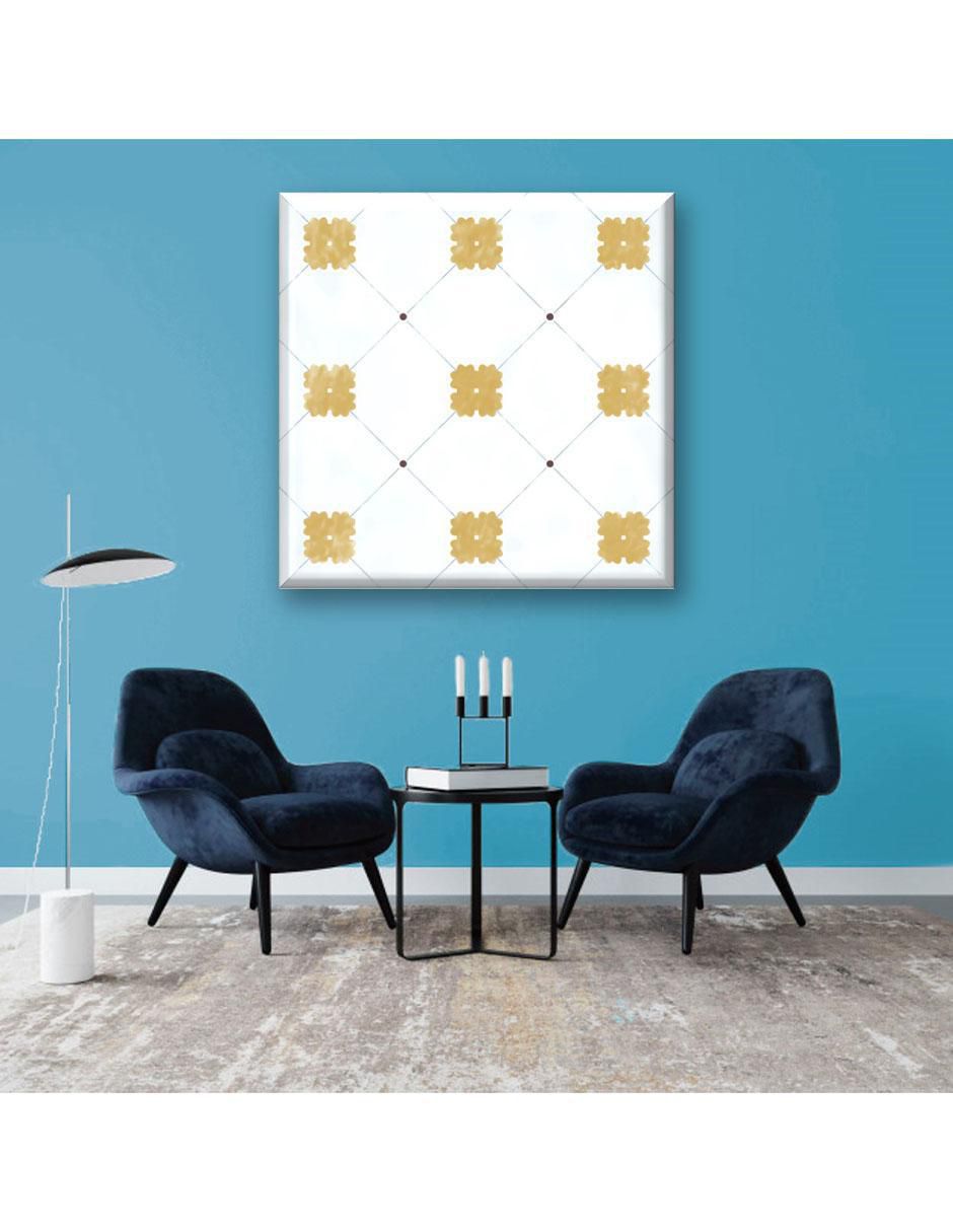 Cuadro decorativo Industria Grafica Ciento 23 Mosaico acqua con flores