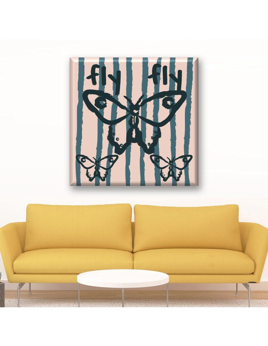Cuadro decorativo Industria Grafica Ciento 23 Líneas arena verde