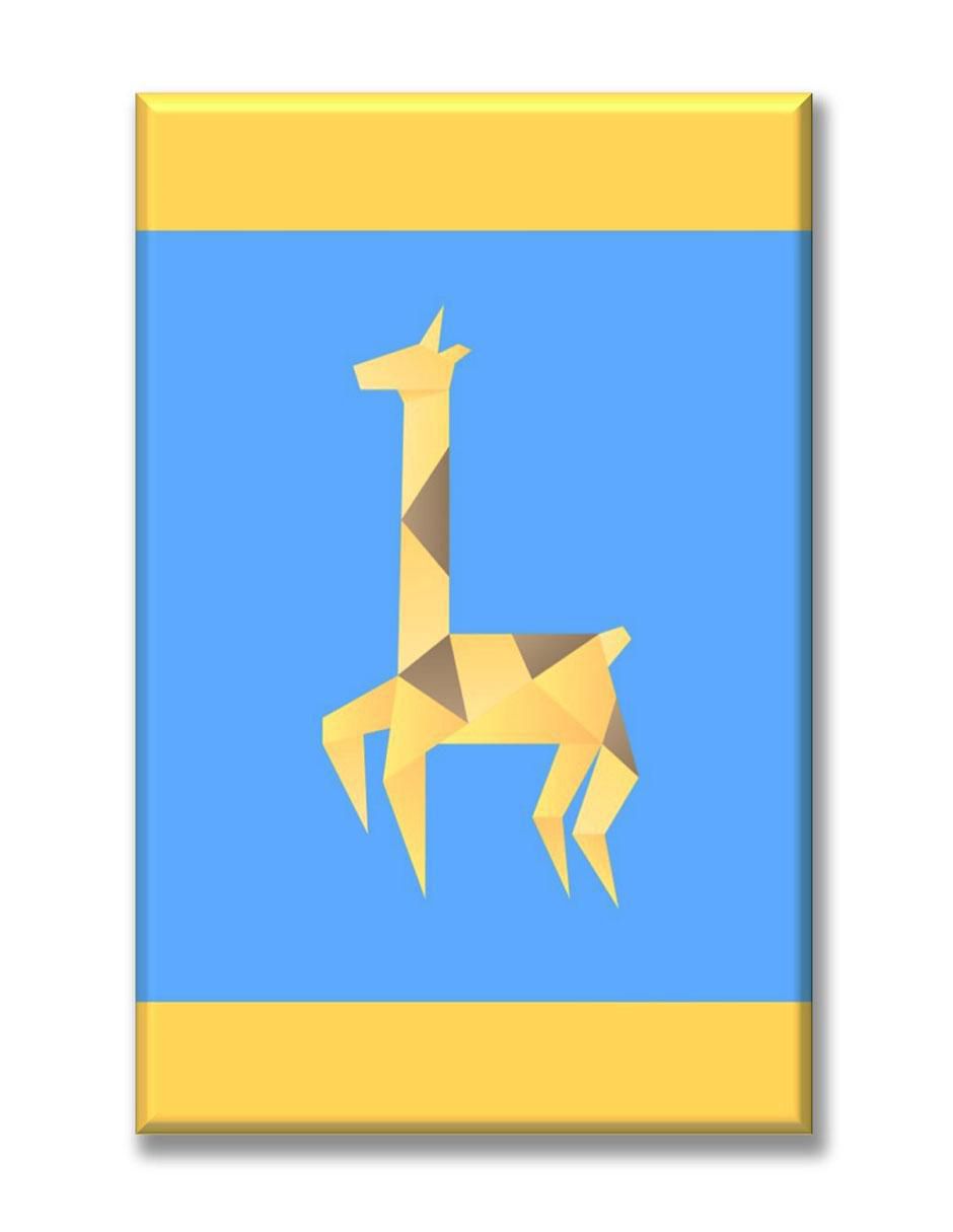 Cuadro decorativo Jirafa de origami 1