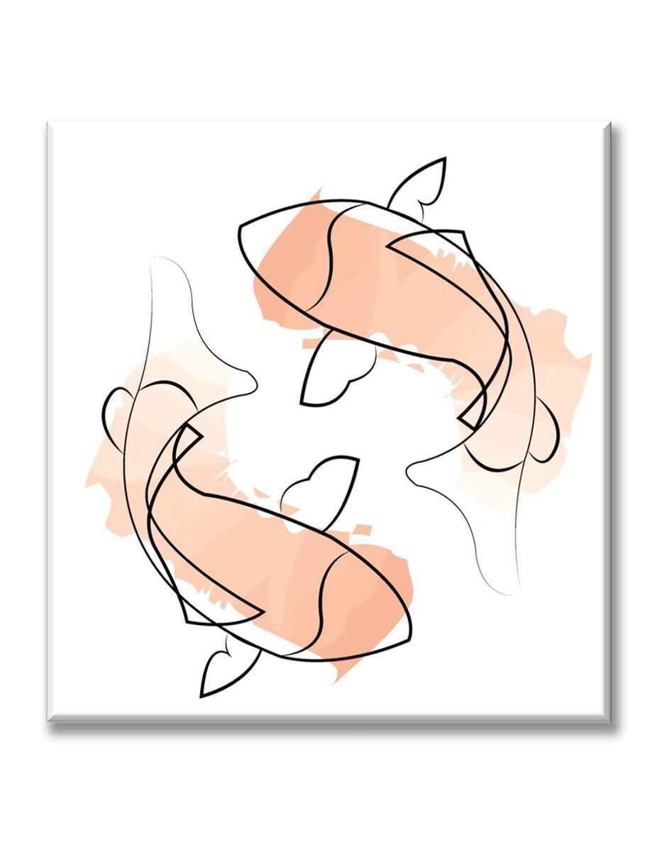 Cuadro decorativo Peces koi línea 1