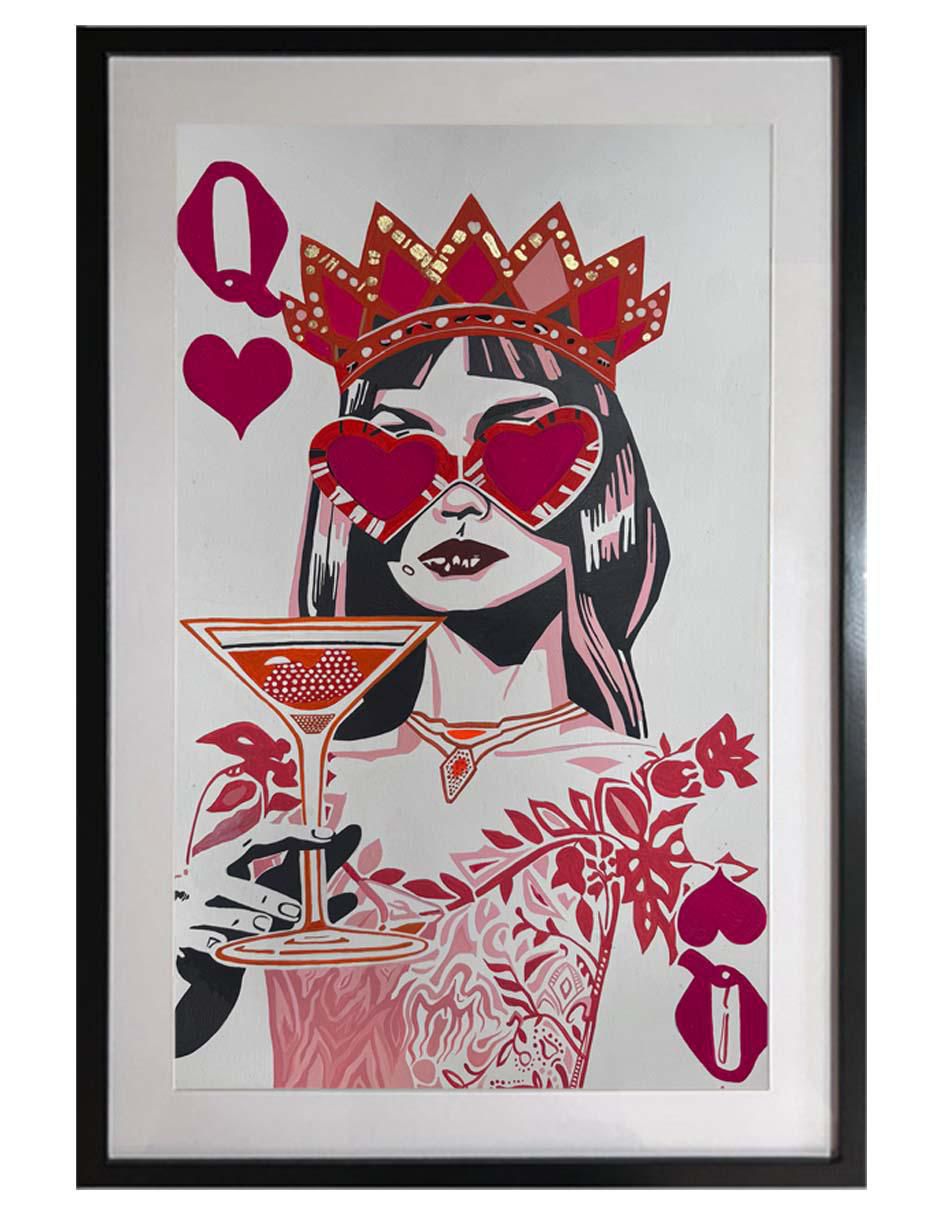 Pintura Queen técnica acrílico Cartas Pintura Queen técnica acrílico Cartas