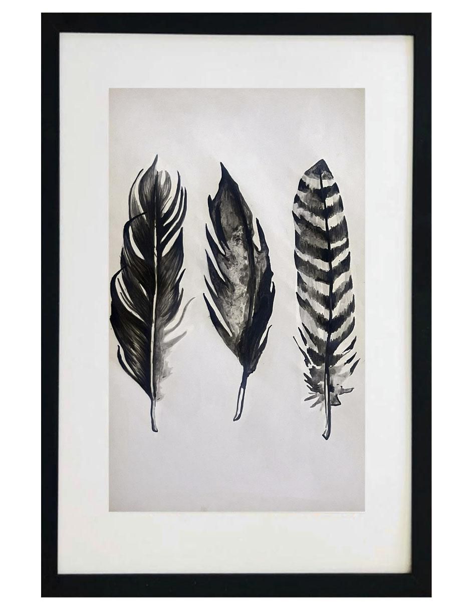Pintura 3 Feathers técnica acrílico Pintura 3 Feathers técnica acrílico
