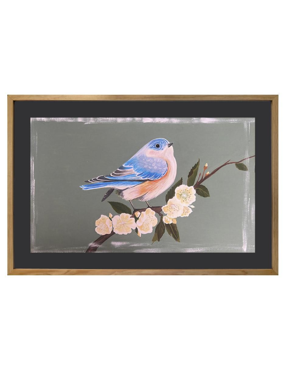 Pintura Blue Bird técnica acrílico Birds Pintura Blue Bird técnica acrílico Birds