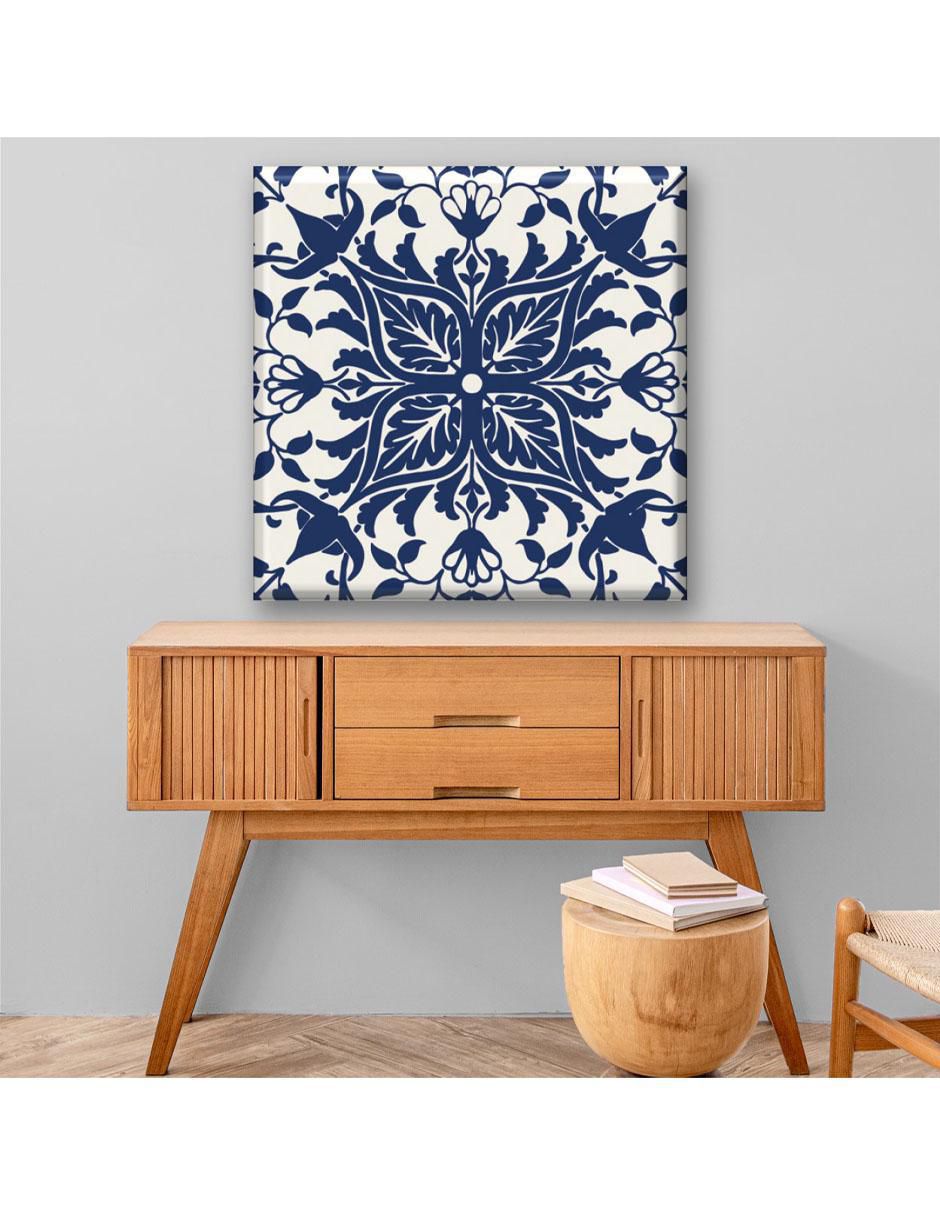 Cuadro decorativo Tapiz geométrico azul 2