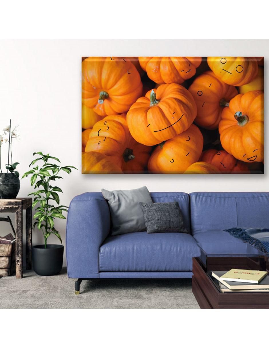 Cuadro decorativo Calabazas con caritas 5