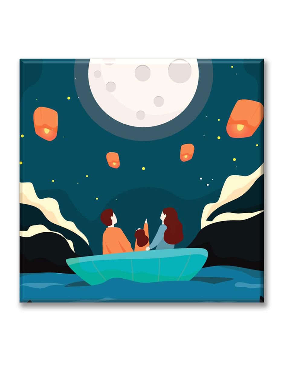 Cuadro decorativo Industria Grafica Ciento 23 Noche iluminada en familia