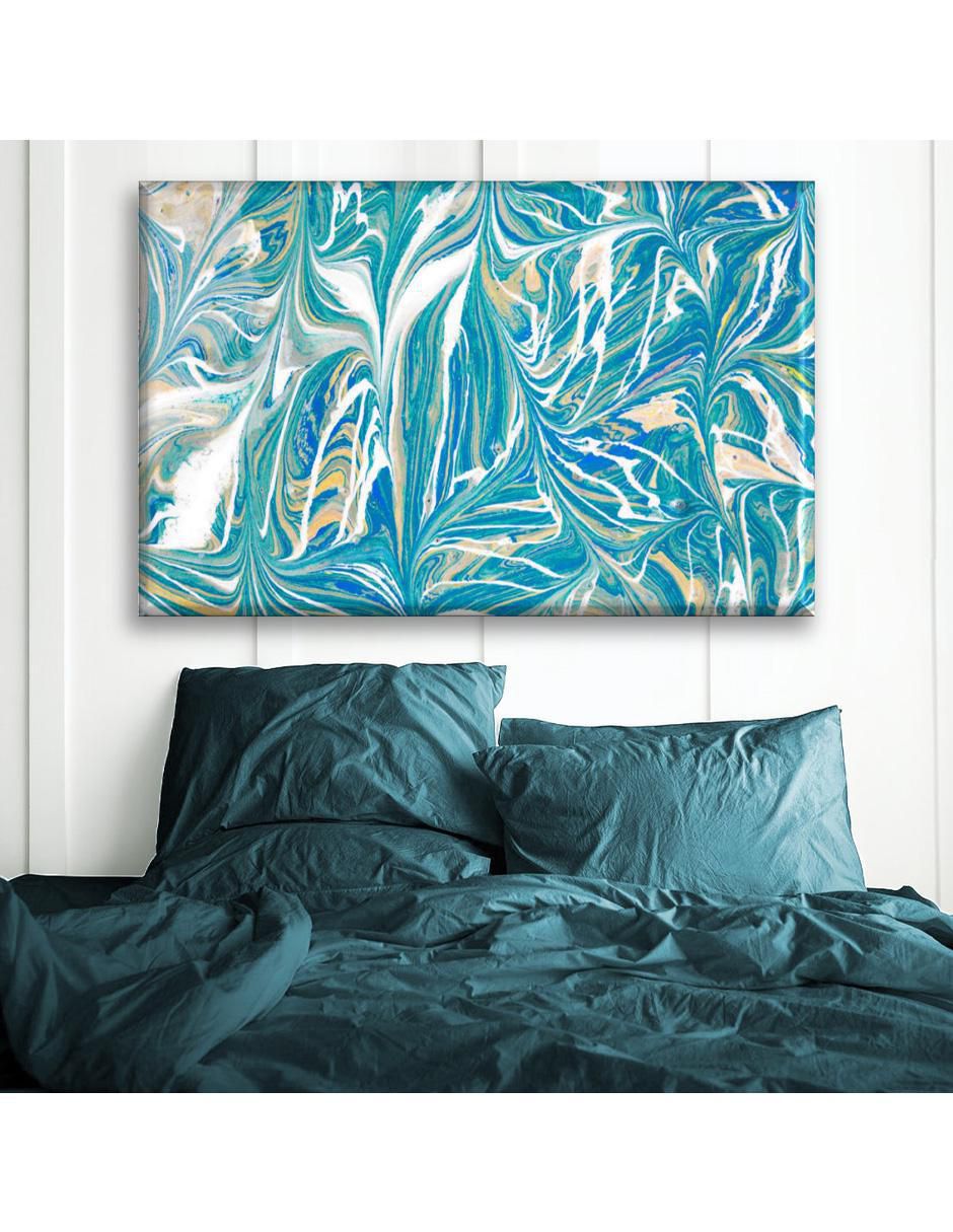Cuadro decorativo Industria Grafica Ciento 23 Pinceladas azul