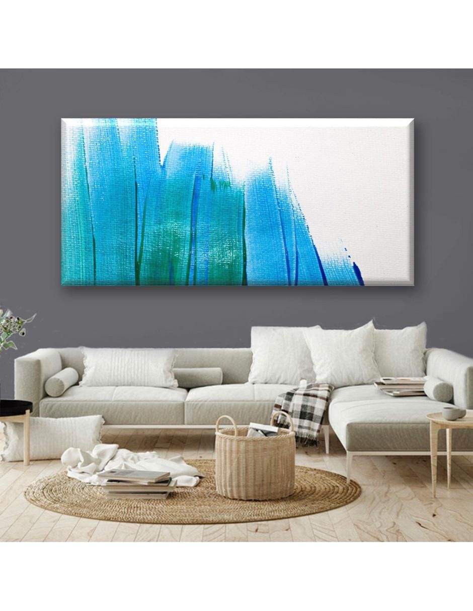 Cuadro decorativo Manchas de pincel azul 5