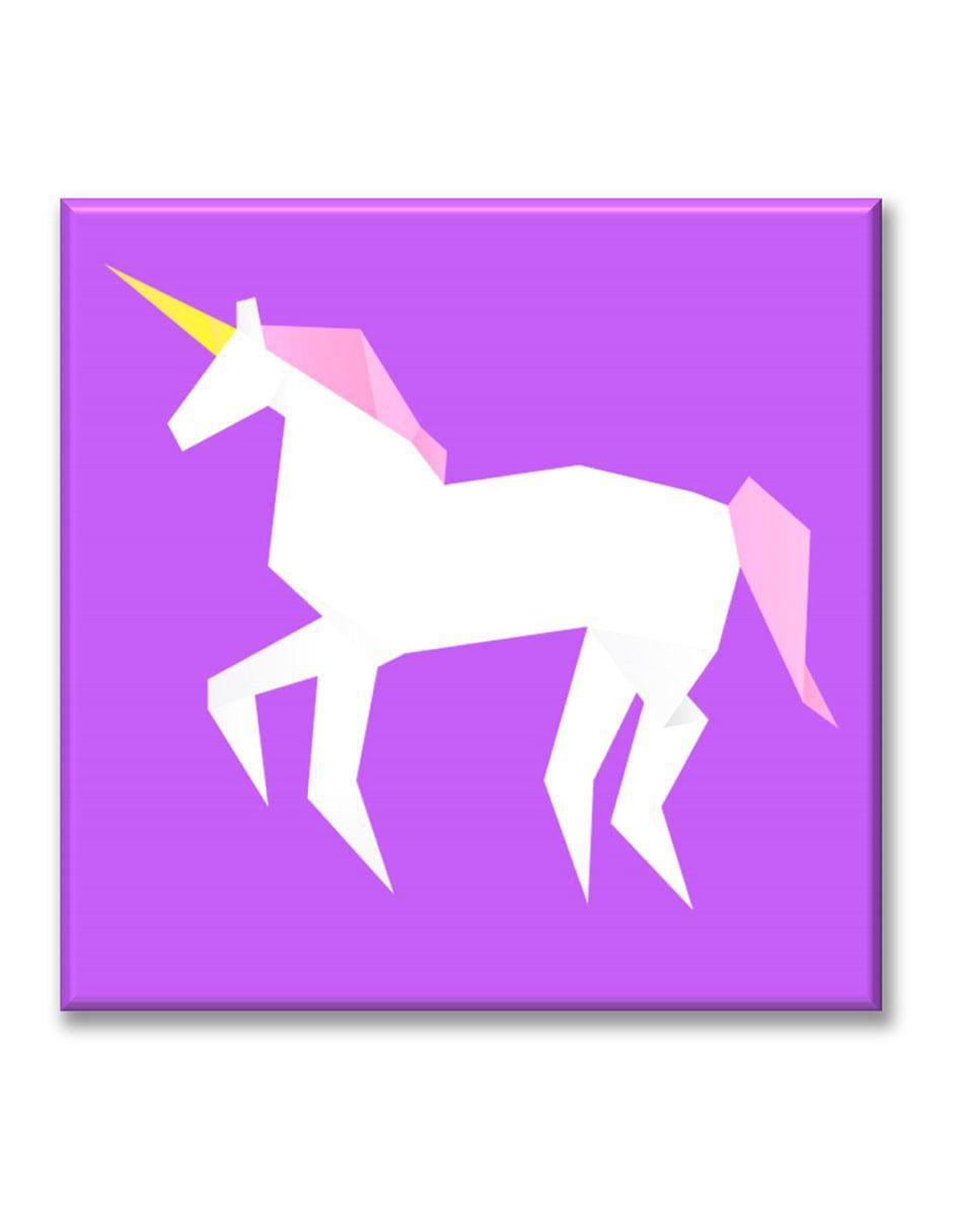 Cuadro decorativo Unicornio origami 1