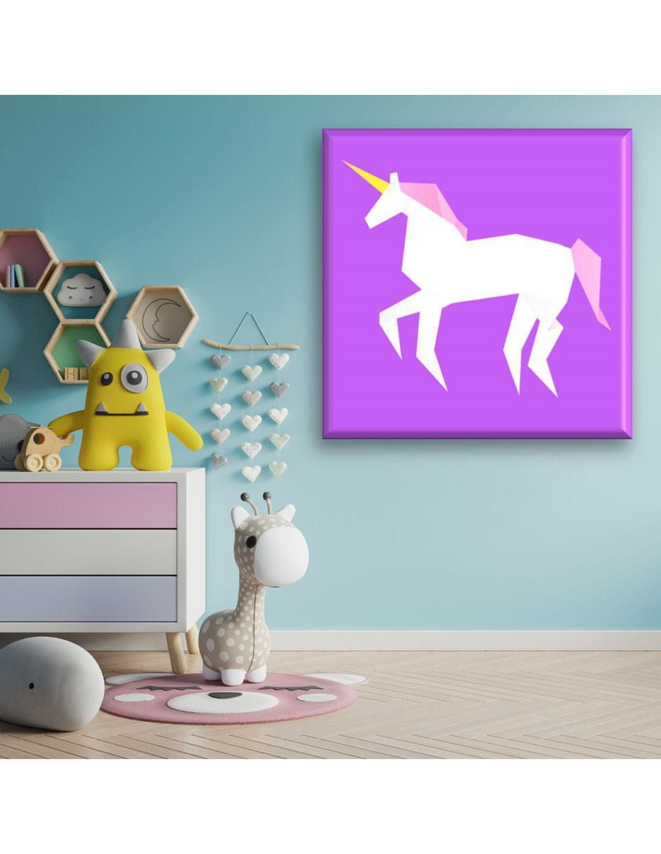 Cuadro decorativo Unicornio origami 5