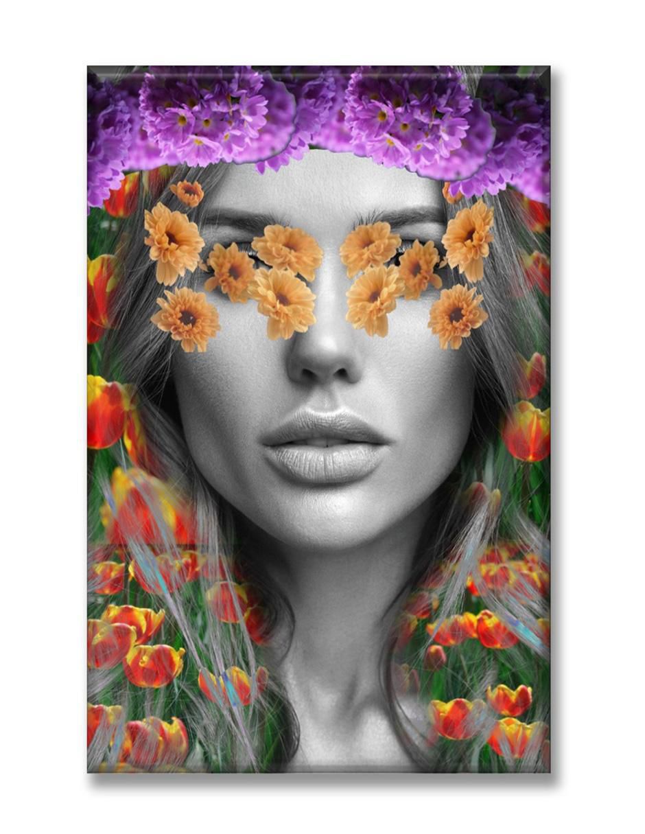 Cuadro decorativo Industria Grafica Ciento 23 Collage mujer flor