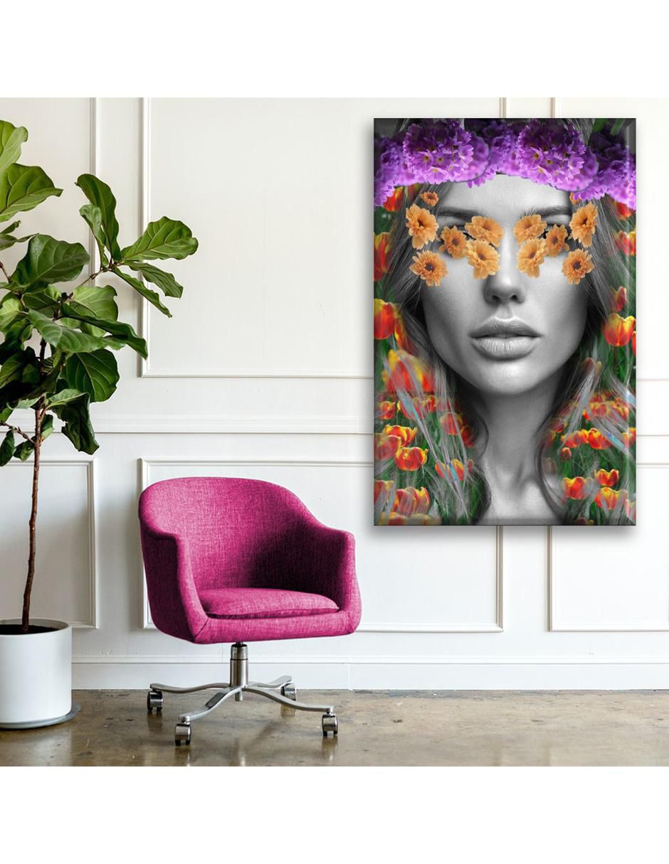 Cuadro decorativo Industria Grafica Ciento 23 Collage mujer flor
