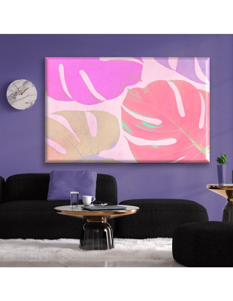 Cuadro decorativo Monsteras pastel 5