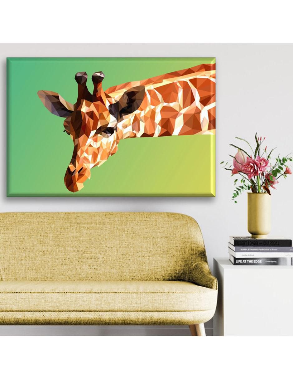 Cuadro decorativo Jirafa poligonal 5