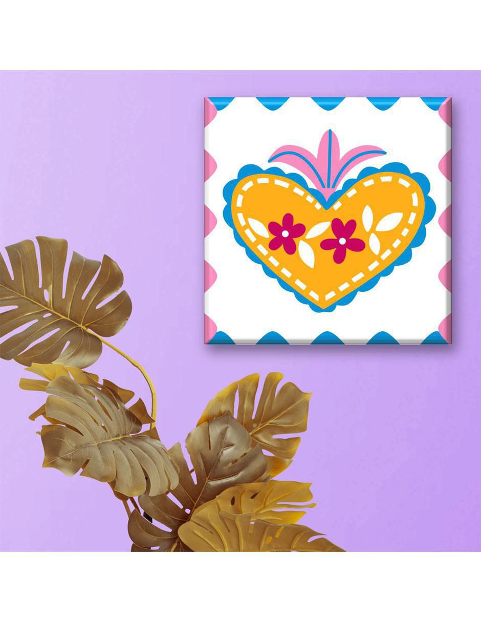 Cuadro decorativo Corazón con flores 5
