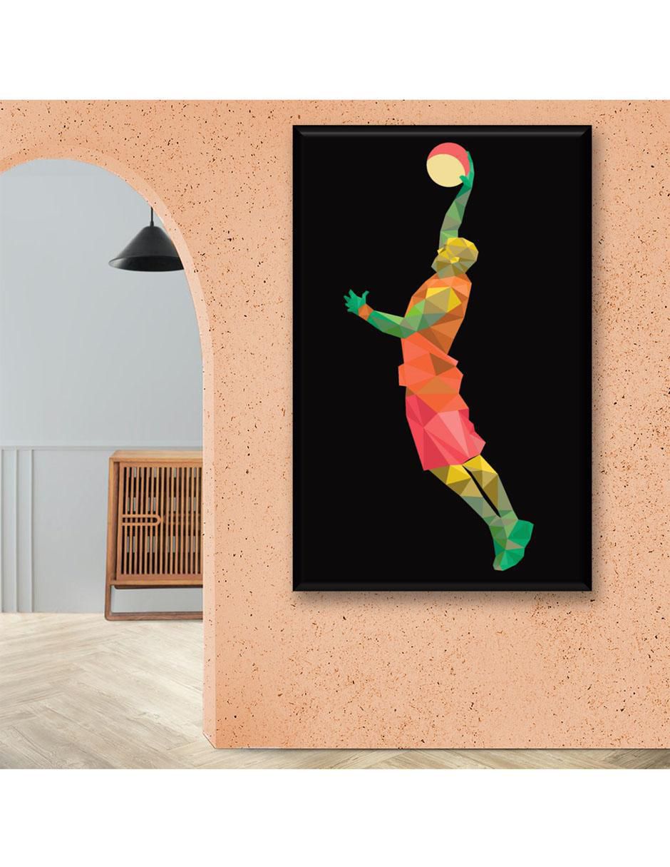 Cuadro decorativo Básquetbol geométrico 5