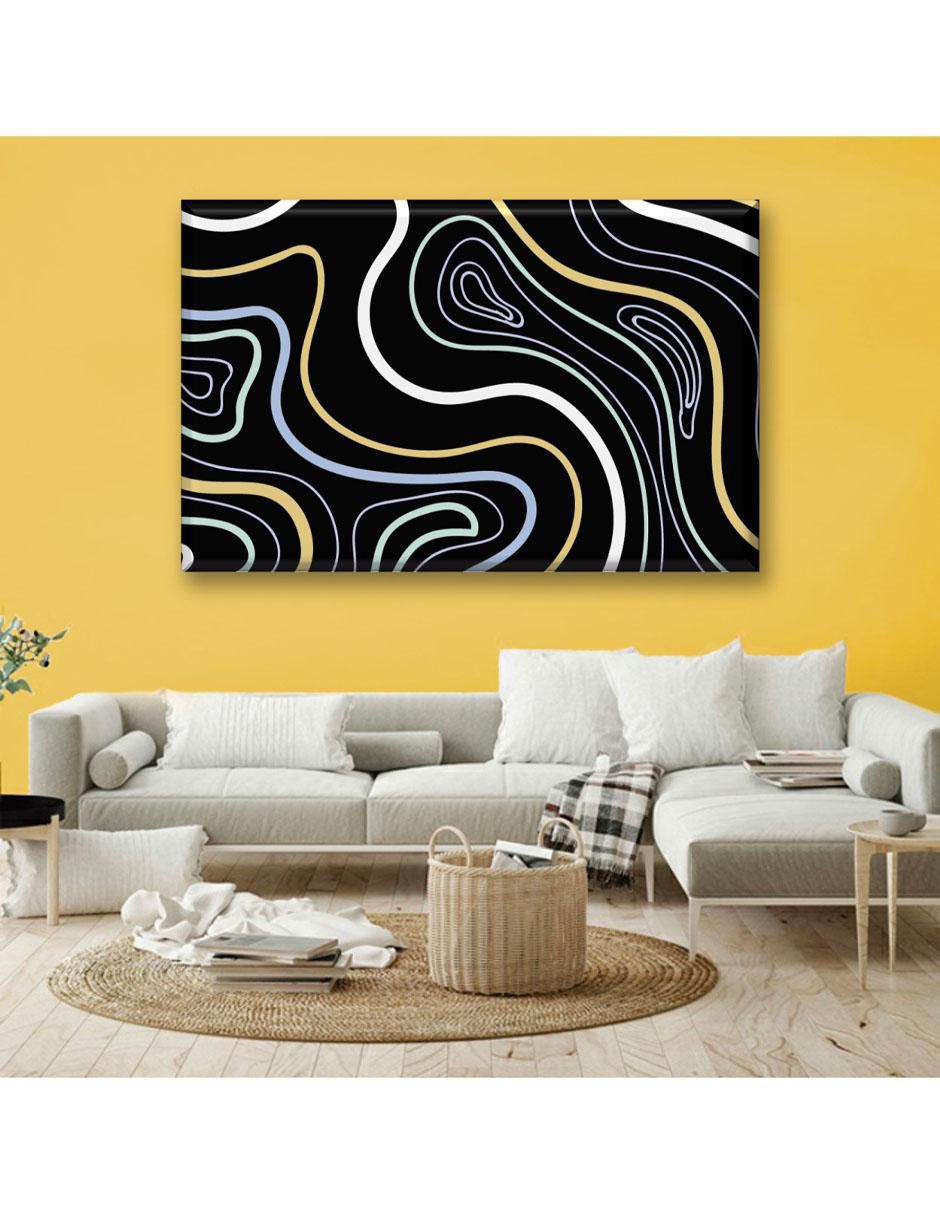 Cuadro decorativo Ondas negro 5
