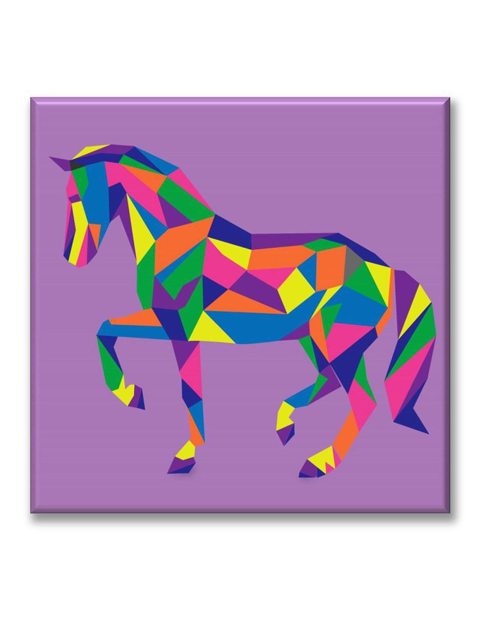 Cuadro decorativo Caballo poligonal 1