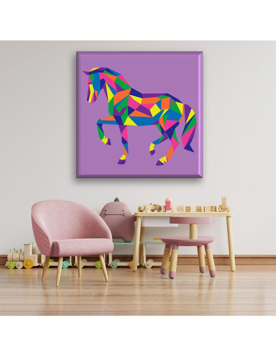 Cuadro decorativo Caballo poligonal 5