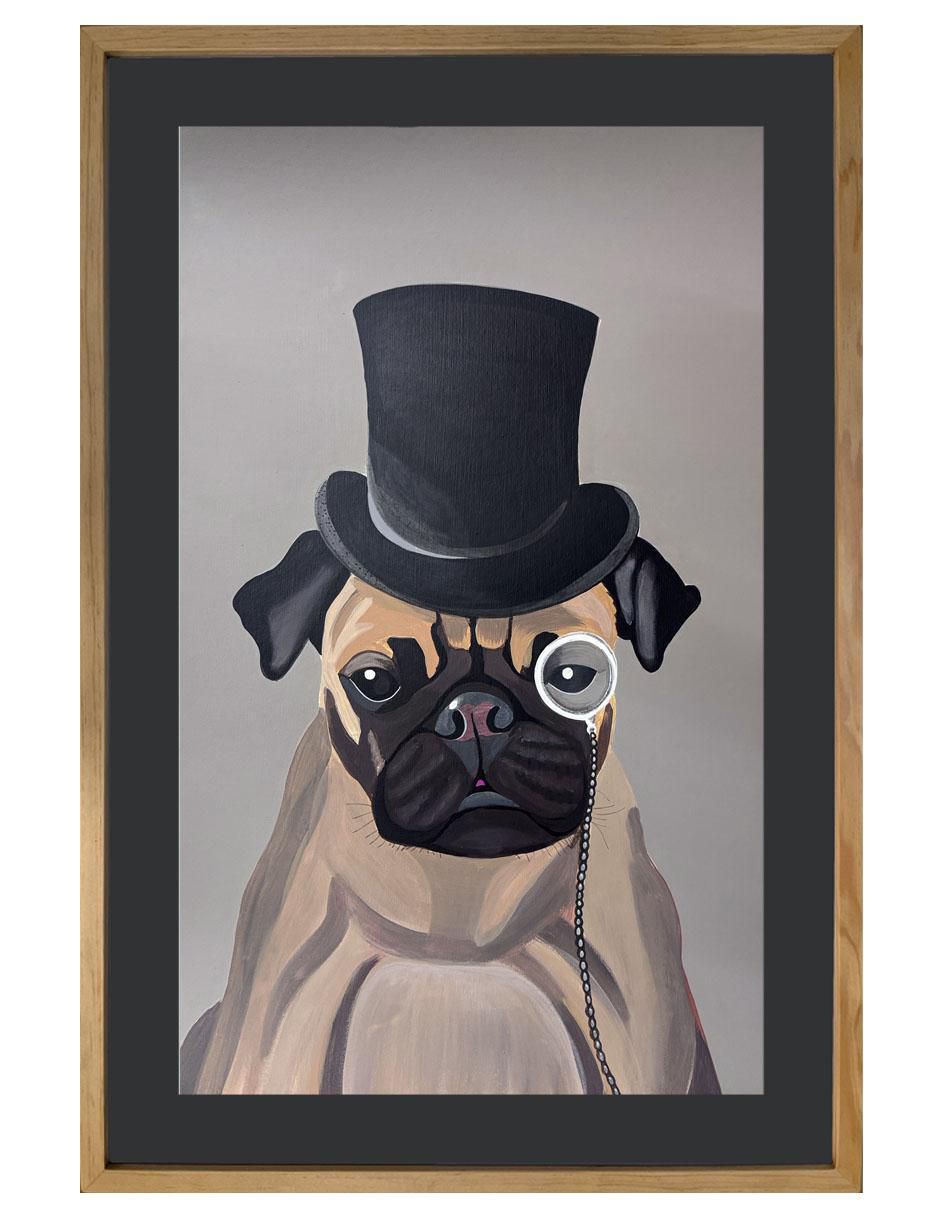 Pintura Don Miloh técnica acrílico Pug Pintura Don Miloh técnica acrílico Pug