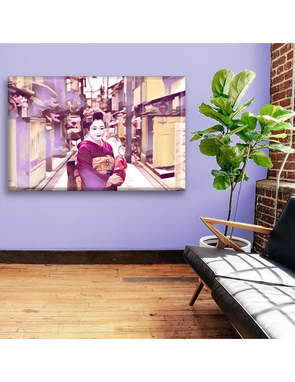 Cuadro decorativo Industria Grafica Ciento 23 Geisha en la ciudad