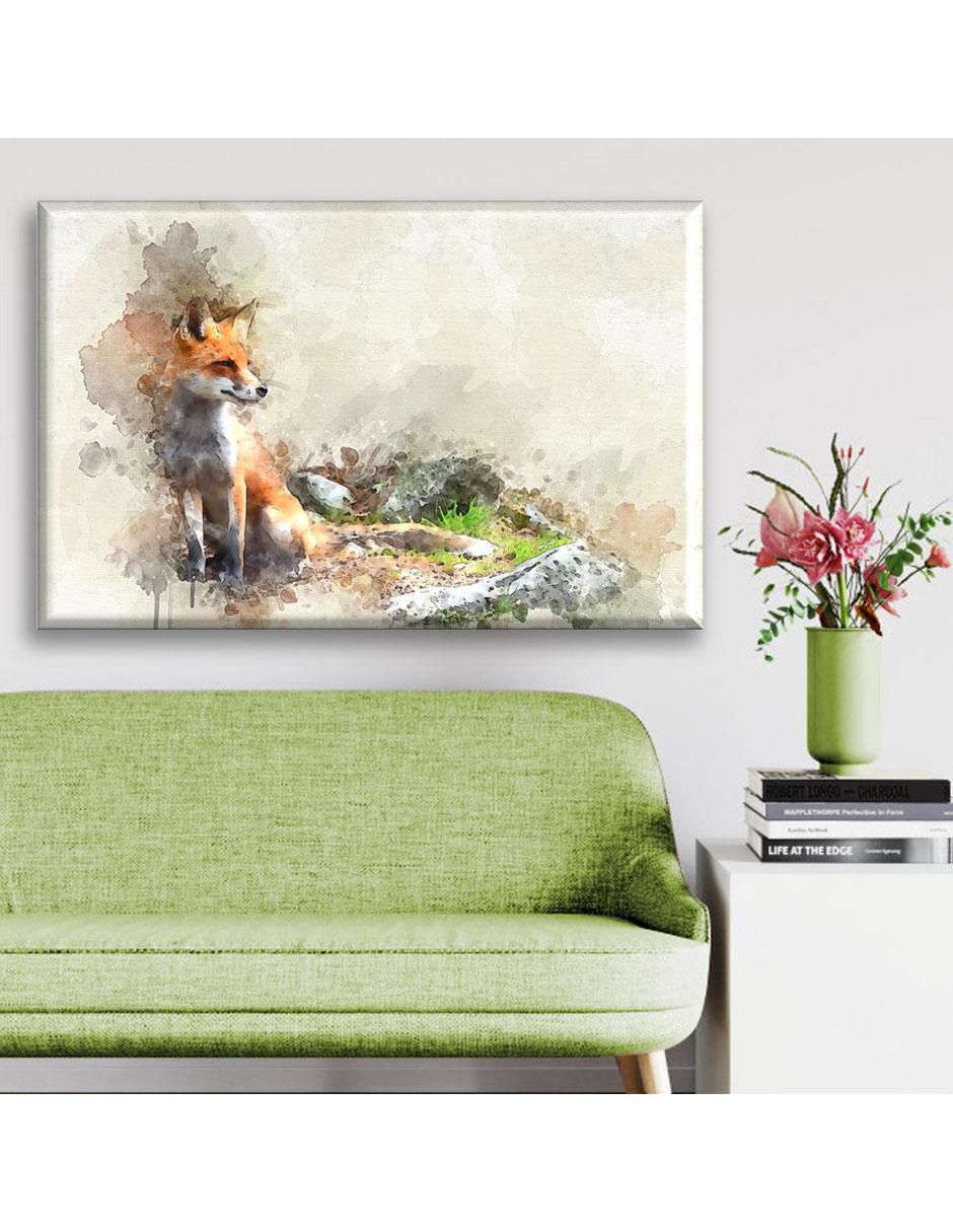 Cuadro decorativo Zorro acuarela 5