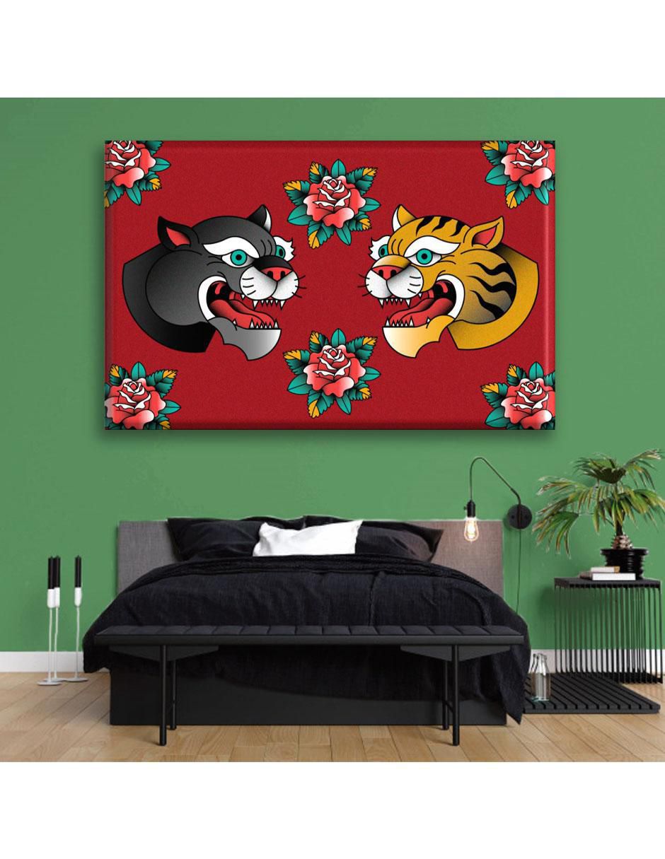 Cuadro decorativo Industria Grafica Ciento 23 Felino vintage