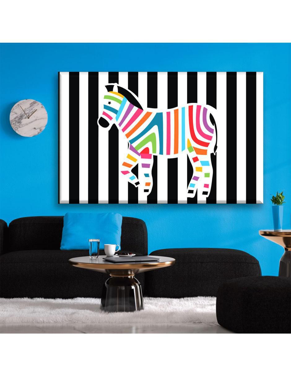 Cuadro decorativo Industria Grafica Ciento 23 Cebra de colores