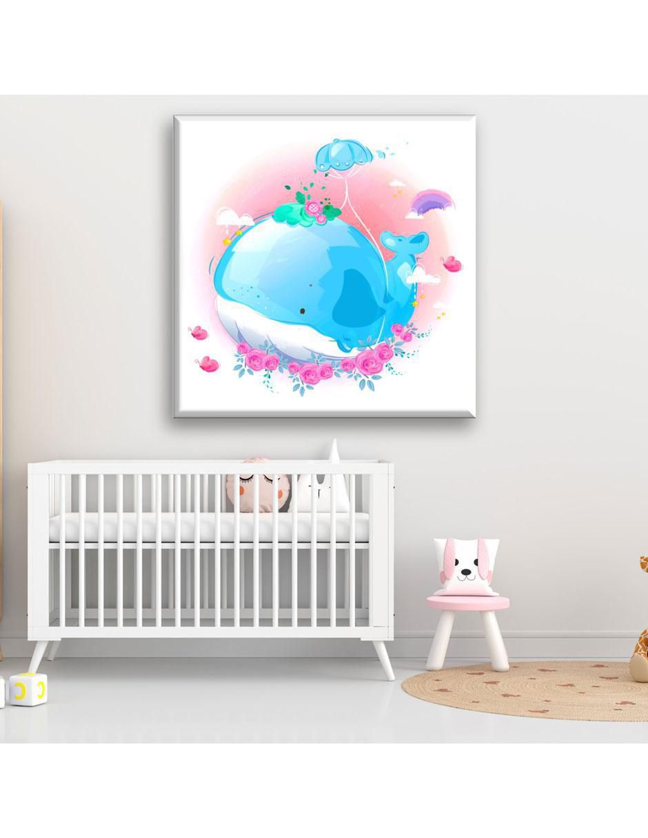 Cuadro decorativo Ballena acuarela 5