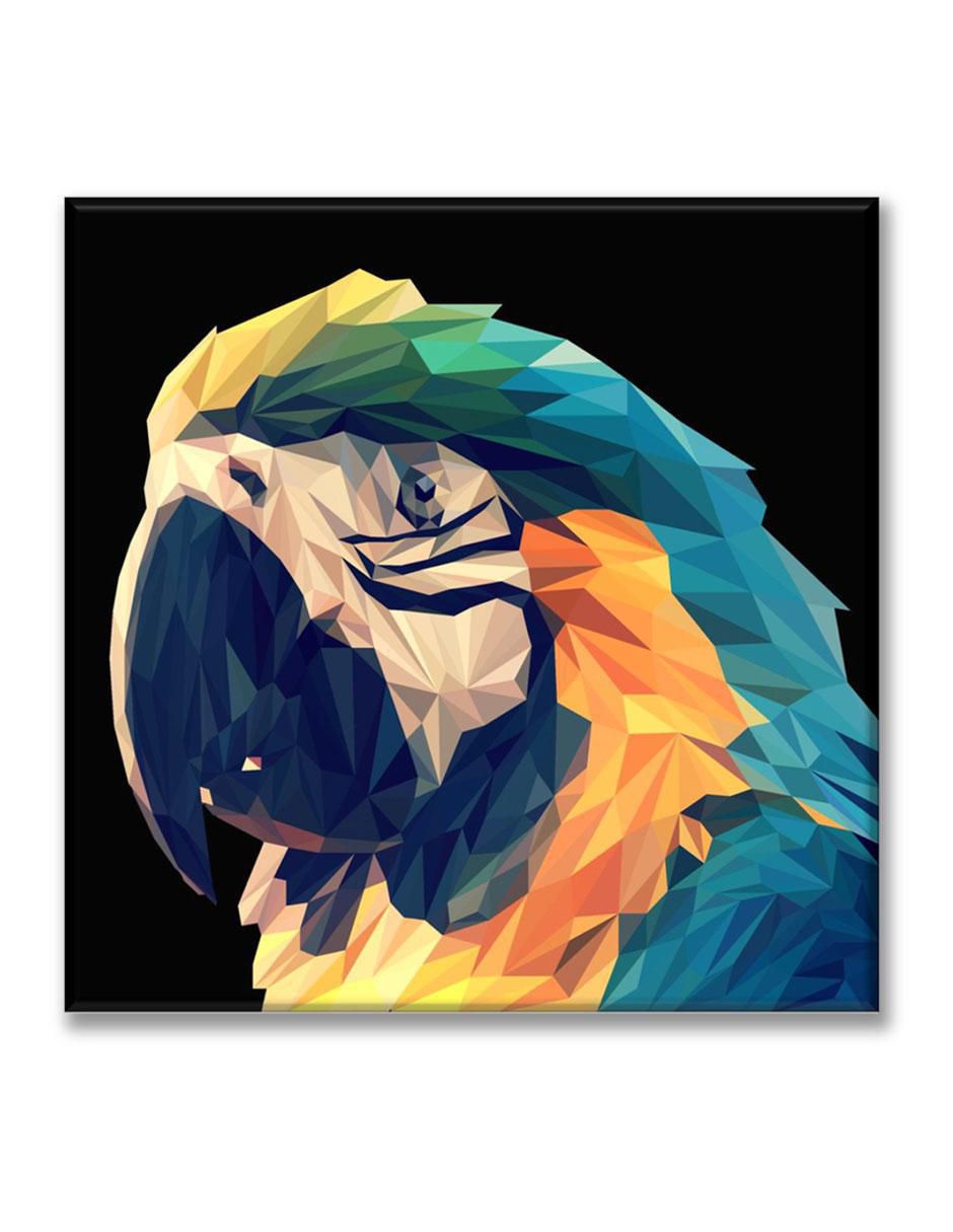 Cuadro decorativo Guacamaya poligonal 1