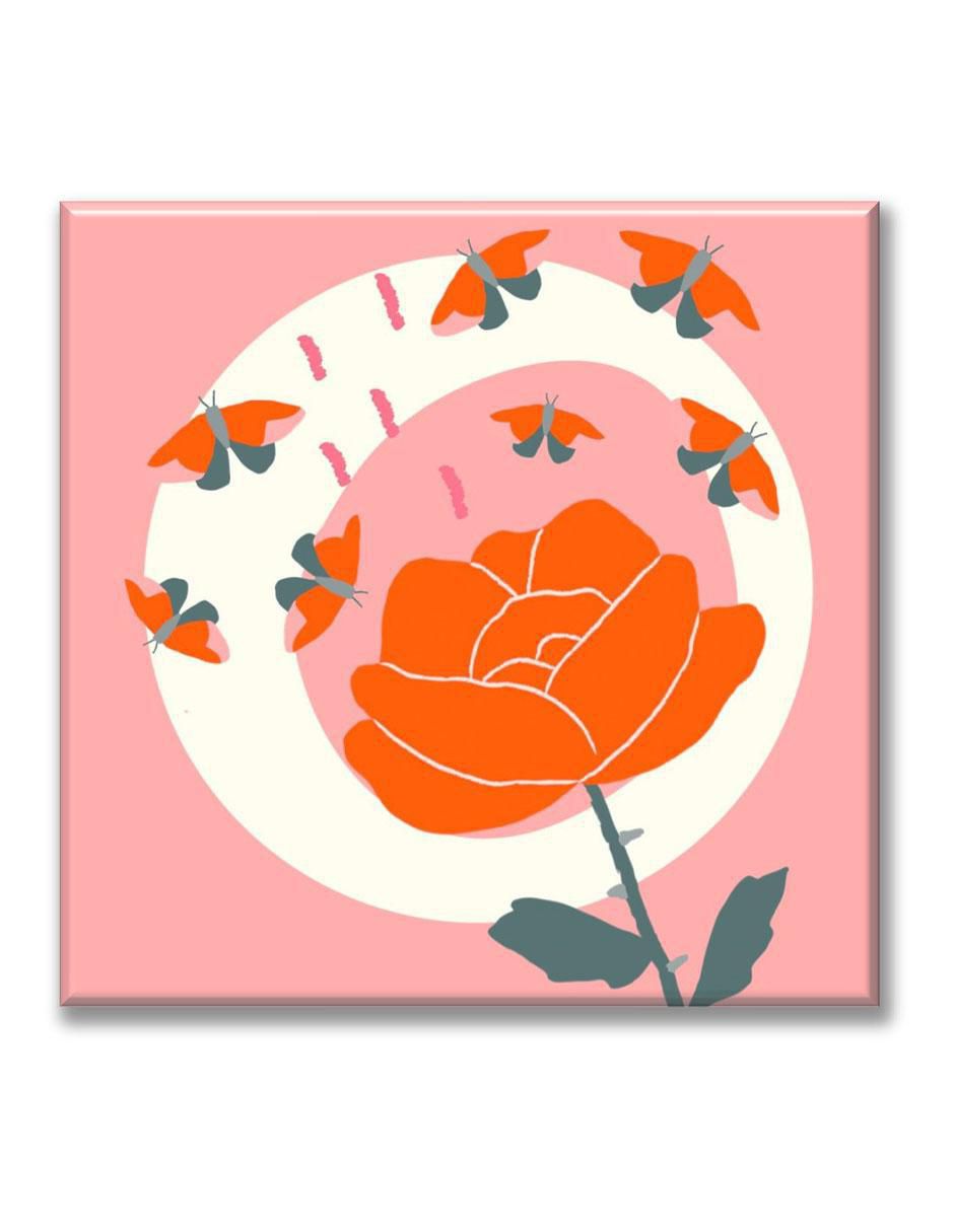 Cuadro decorativo Rosa naranja 1