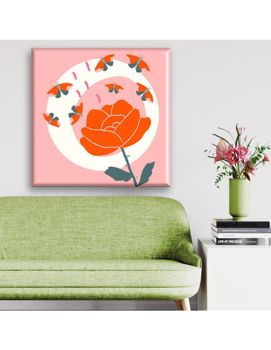 Cuadro decorativo Rosa naranja 5
