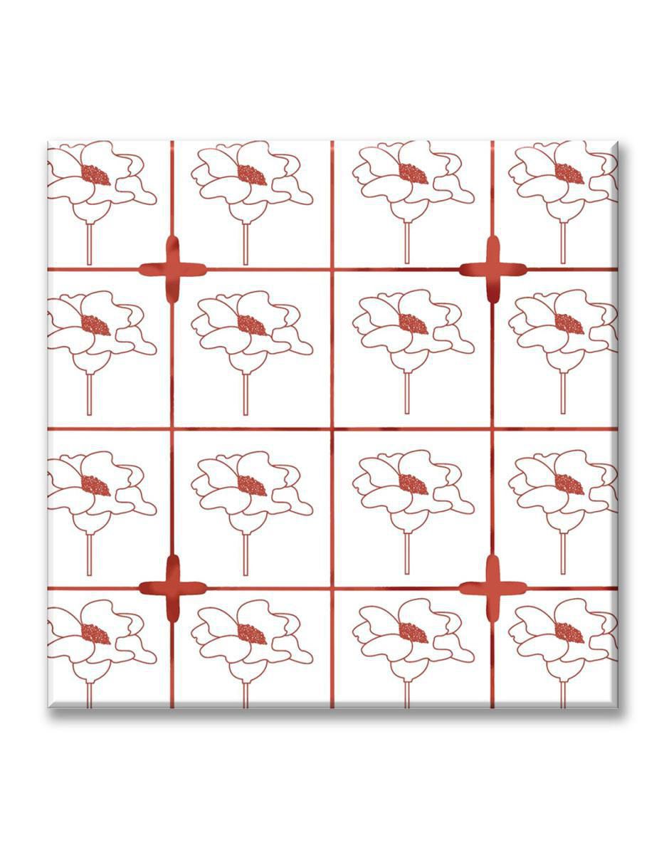 Cuadro decorativo Industria Grafica Ciento 23 Mosaico flores rojas
