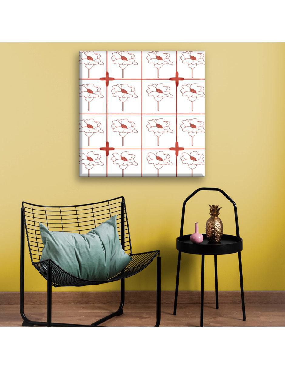 Cuadro decorativo Industria Grafica Ciento 23 Mosaico flores rojas