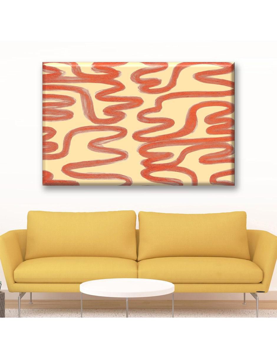 Cuadro decorativo Curvas rojas 5