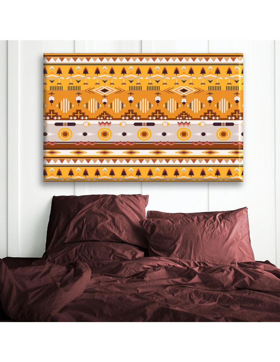 Cuadro decorativo Industria Grafica Ciento 23 Patron tribal de amarillo