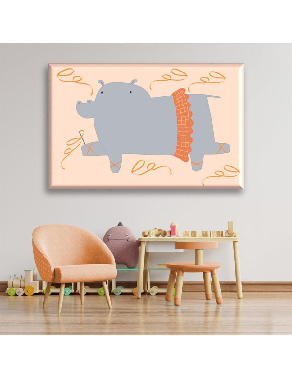 Cuadro decorativo Industria Grafica Ciento 23 Hipopótamo ballet