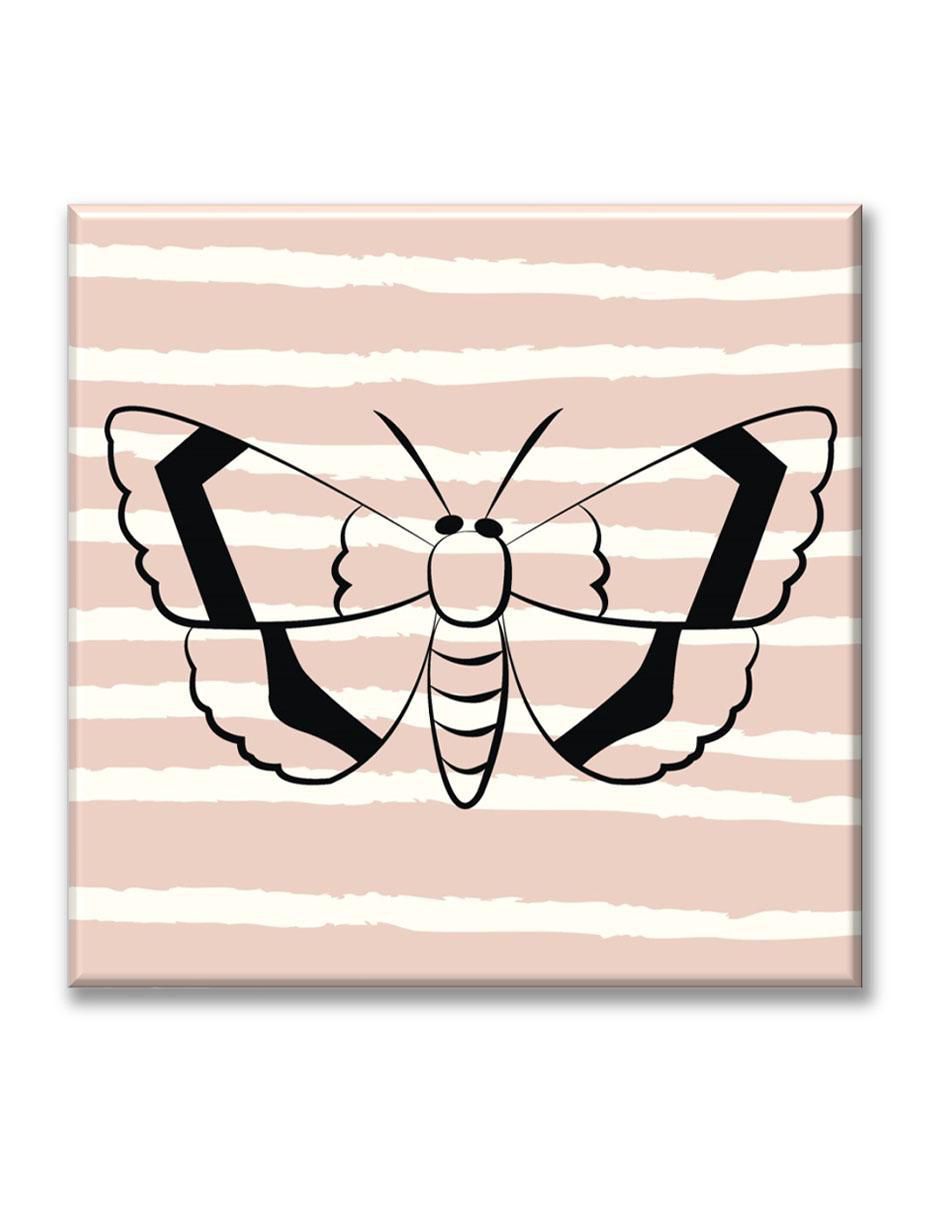 Cuadro decorativo Industria Grafica Ciento 23 Polilla fondo rayas